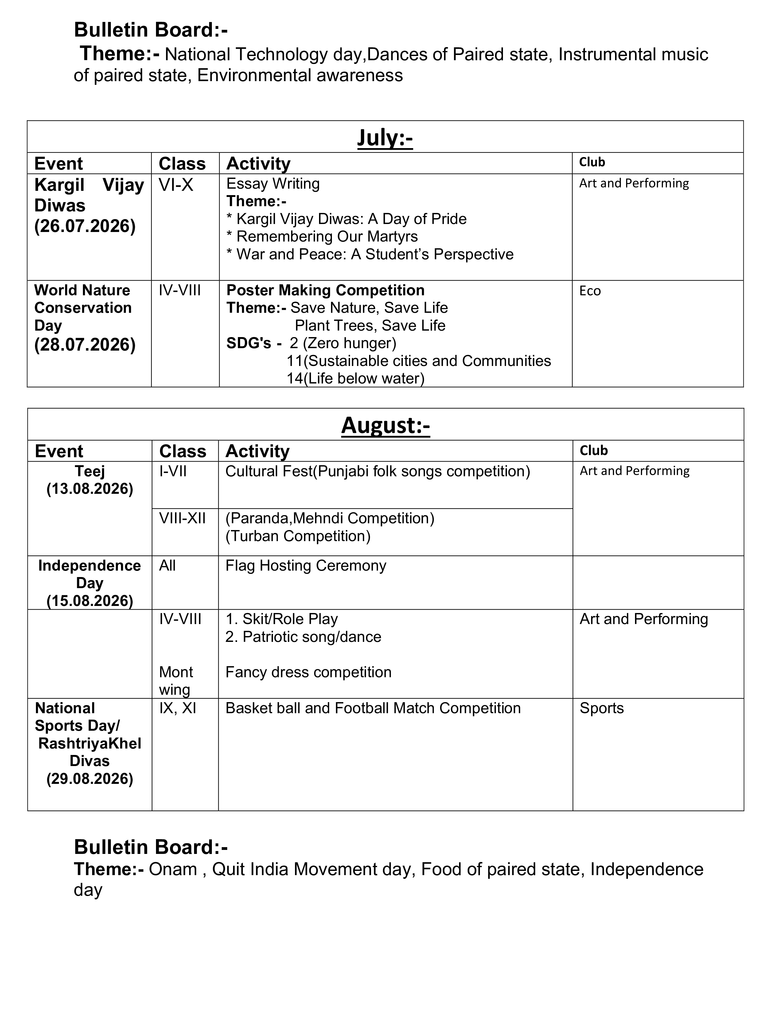 calender